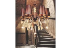 Lampadario di cristallo Alessia W6 Ottone