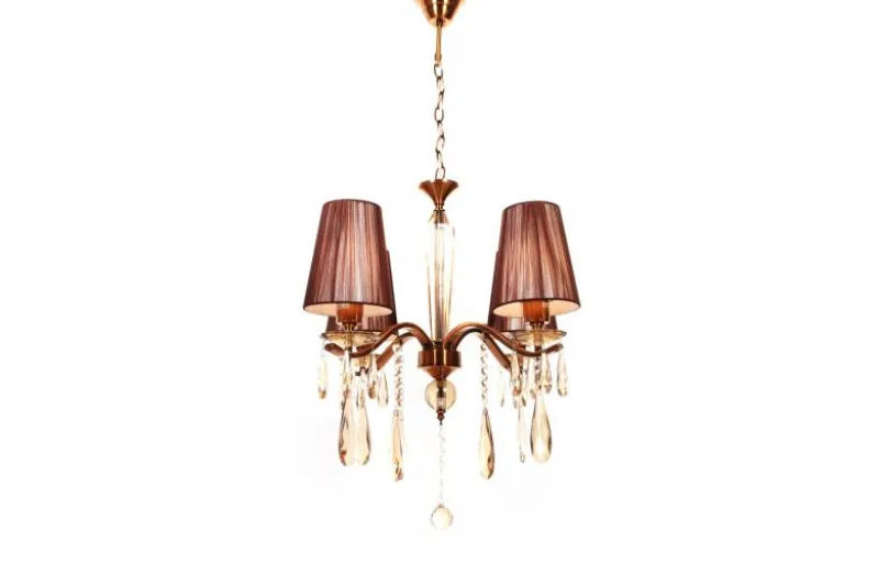 Lampadario di cristallo Alessia W4 Ottone