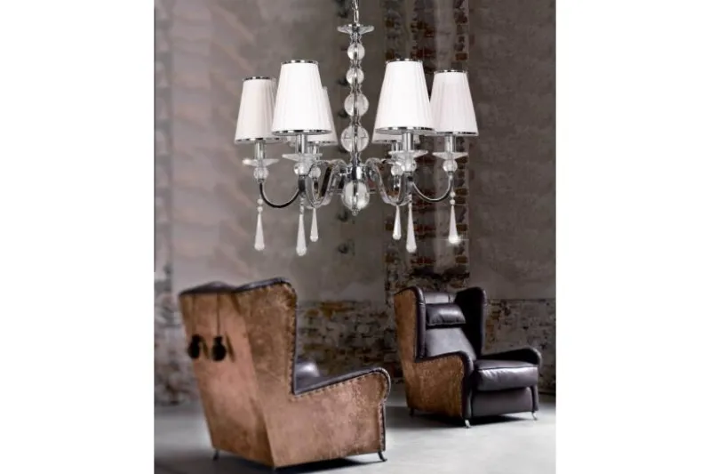 Lampadario di cristallo Federrica W6 Bianco