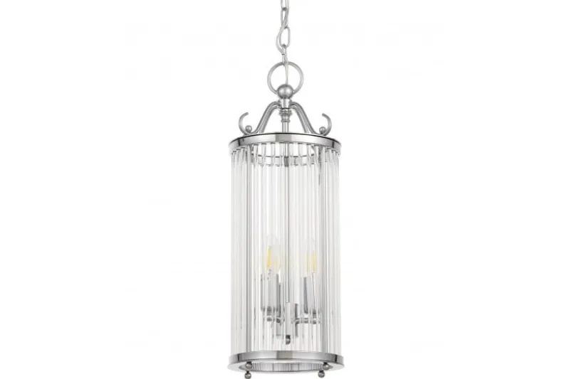 Lampadario di design moderno in metallo cromato e vetro BOSTON W3