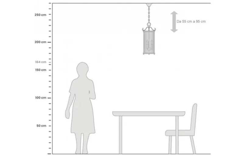 Lampadario di design moderno in metallo cromato e vetro BOSTON W3