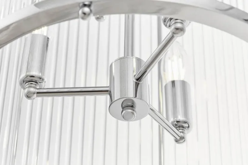 Lampadario di design moderno in metallo cromato e vetro BOSTON W6
