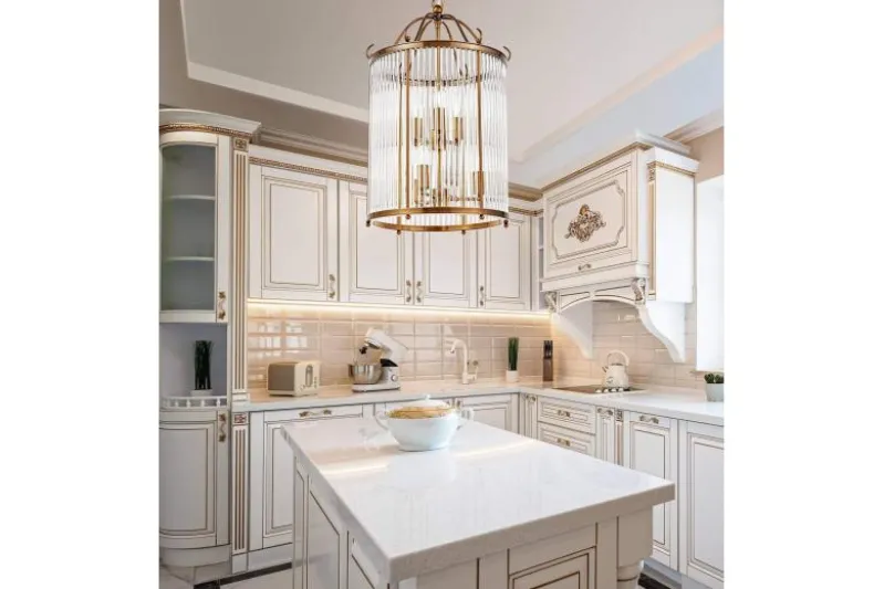 Lampadario di design moderno in ottone e vetro BOSTON W6