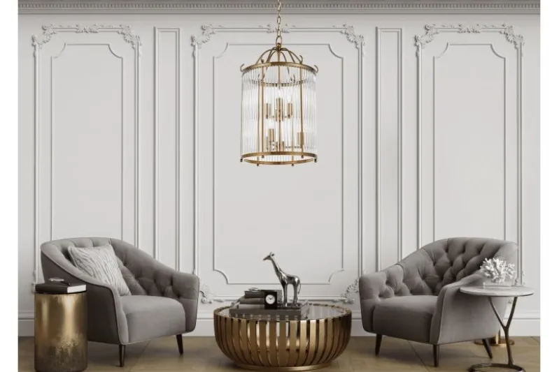 Lampadario di design moderno in ottone e vetro BOSTON W6