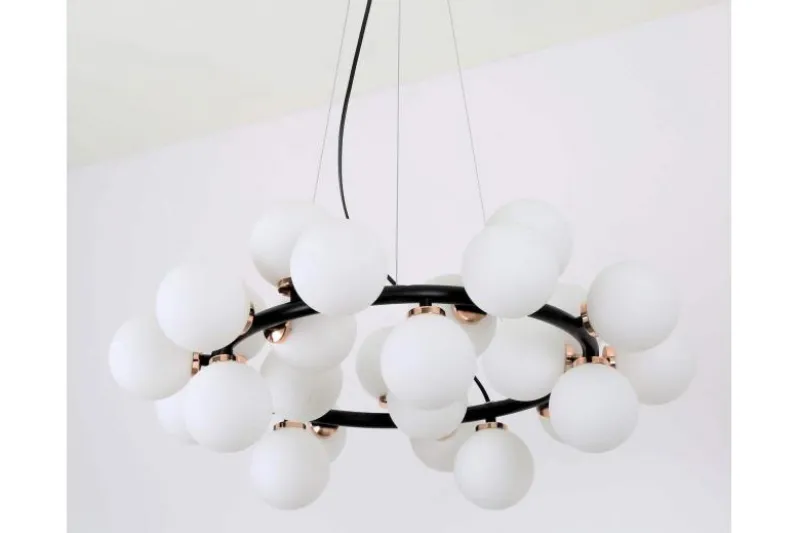 Lampadario di design moderno 25 luci nero e oro caldo MARSIADA W25