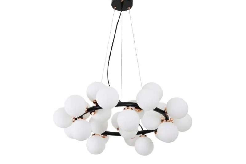 Lampadario di design moderno 25 luci nero e oro caldo MARSIADA W25