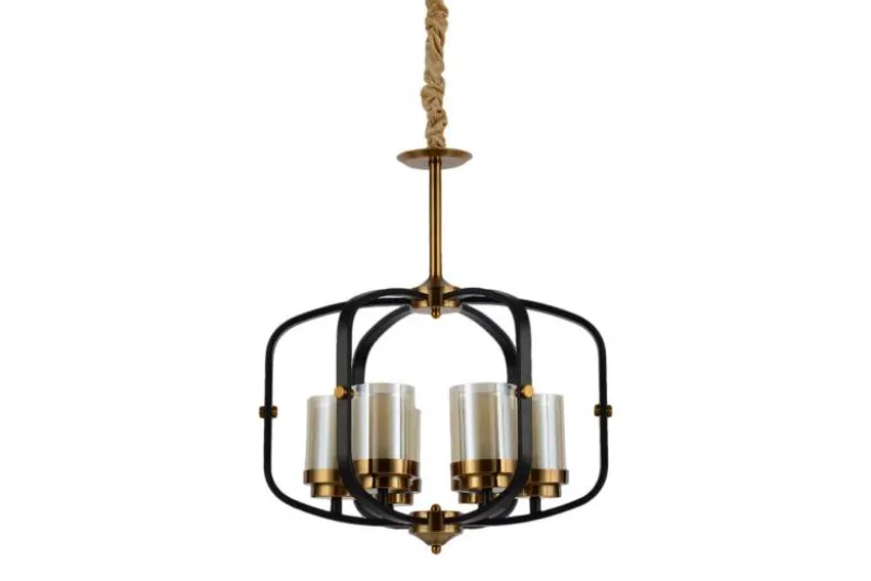 Lampadario di design nero e ottone BONTON W6