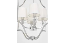 Lampadario moderno bianco e cromato con cristalli ORLANDO W4