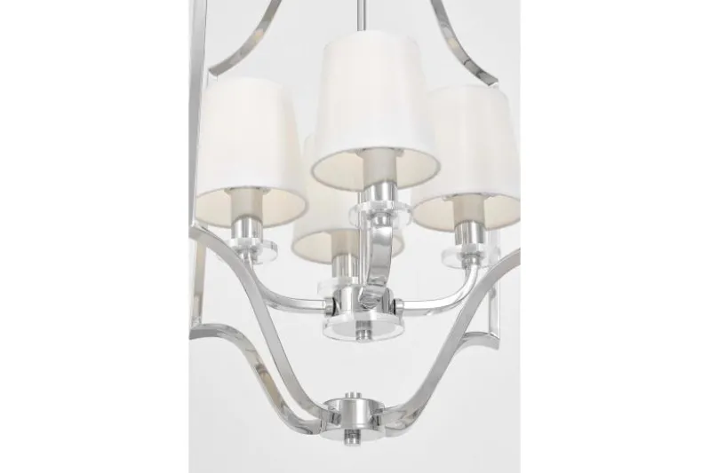 Lampadario moderno bianco e cromato con cristalli ORLANDO W4