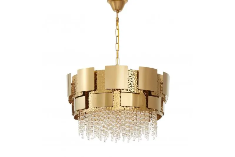 LAMPADARIO MODERNO CRISTALLO ORO DIONA D60