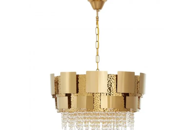 LAMPADARIO MODERNO CRISTALLO ORO DIONA D60
