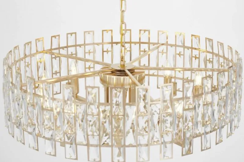 LAMPADARIO MODERNO CRISTALLO ORO FIORINA D80