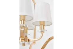 Lampadario moderno dorato con paralumi bianchi in tessuto ORLANDO W4