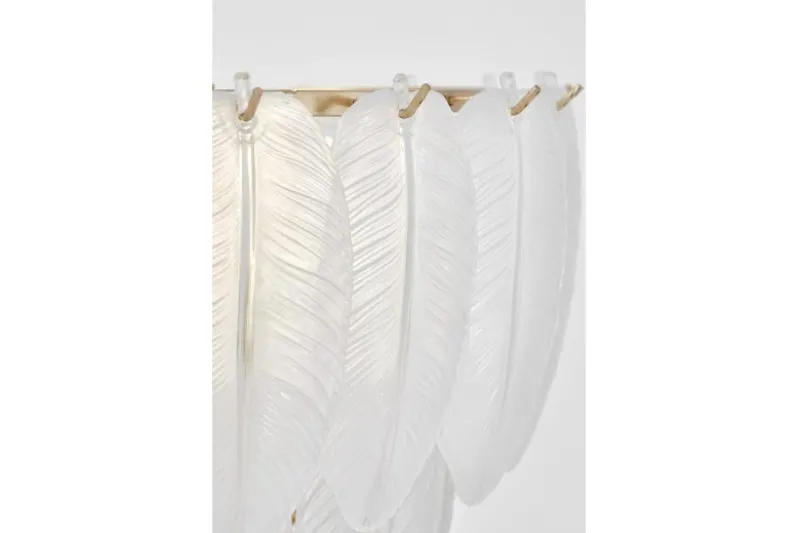 LAMPADARIO MODERNO IN CRISTALLO BIANCO E ORO CAVALINI D50