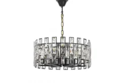 LAMPADARIO MODERNO IN CRISTALLO NERO FIORINA D50