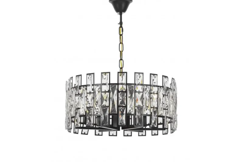 LAMPADARIO MODERNO IN CRISTALLO NERO FIORINA D50