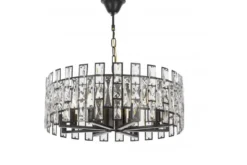 LAMPADARIO MODERNO IN CRISTALLO NERO FIORINA D60