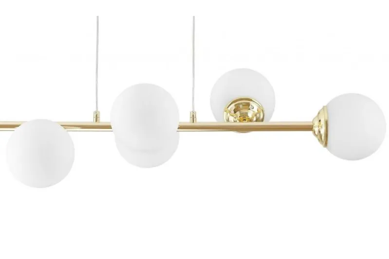 Lampadario oro con piastra 6 sfere FINO W6
