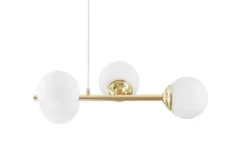Lampadario oro con piastra 6 sfere FINO W6