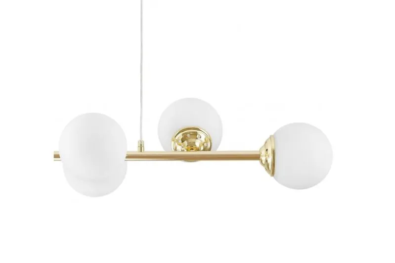 Lampadario oro con piastra 6 sfere FINO W6