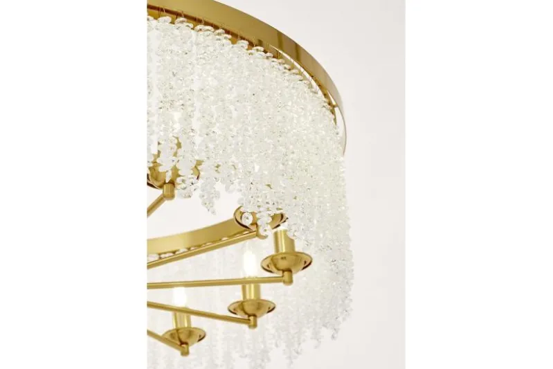 Lampadario ottone moderno con cristalli BALMENA D80