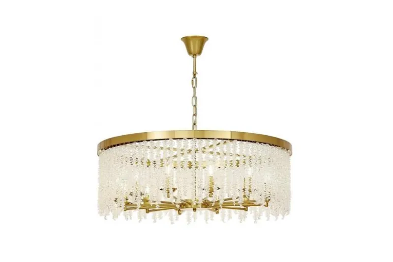 Lampadario ottone moderno con cristalli BALMENA D80