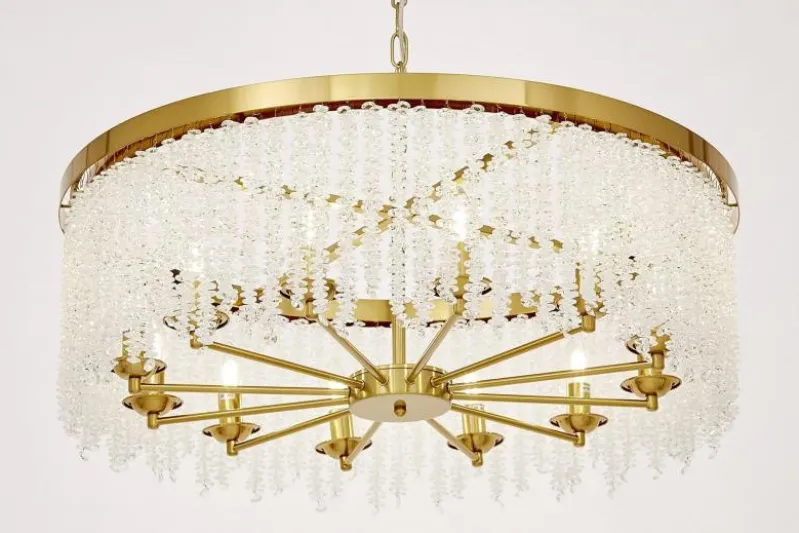 Lampadario ottone moderno con cristalli BALMENA D80