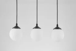 Lampadario pendente nero 3 punti luce a sfera FINO W3