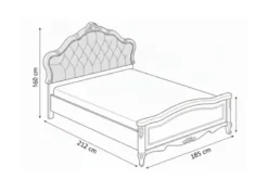 Letto classico con testata imbottita avorio 160 X 200 Bella 905