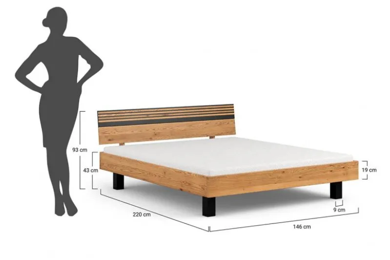 Letto francese legno massello moderno 140 x 200