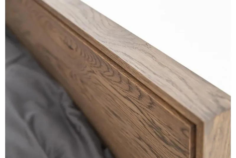 Letto in legno massello di rovere affumicato 180 x 200
