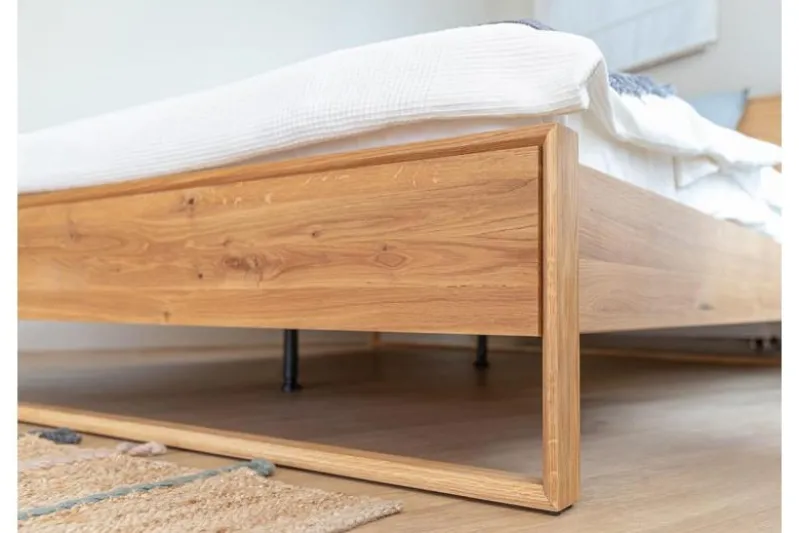Letto in rovere naturale oliato matrimoniale 180 x 200