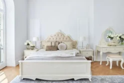 Letto king size classico 180 X 200 color avorio Bella 905