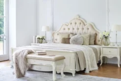 Letto king size classico 180 X 200 color avorio Bella 905