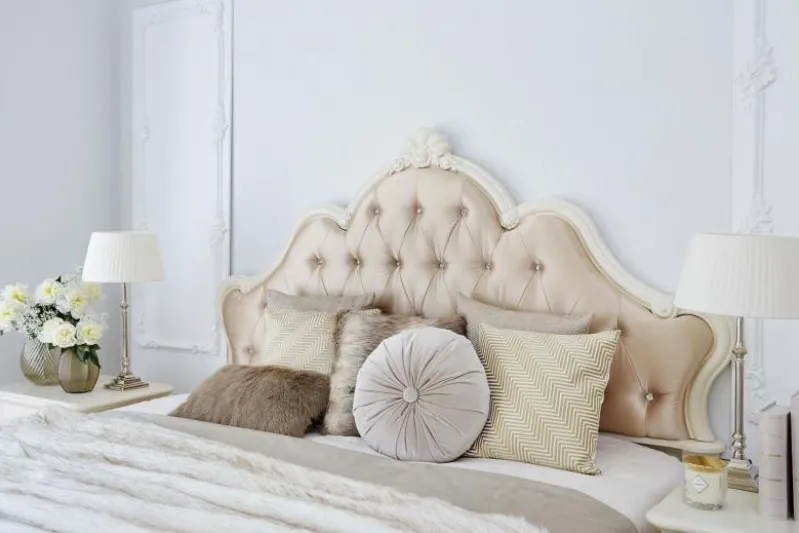 Letto king size classico 180 X 200 color avorio Bella 905