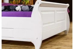 Letto legno massello bianco 140x200 toscano shabby