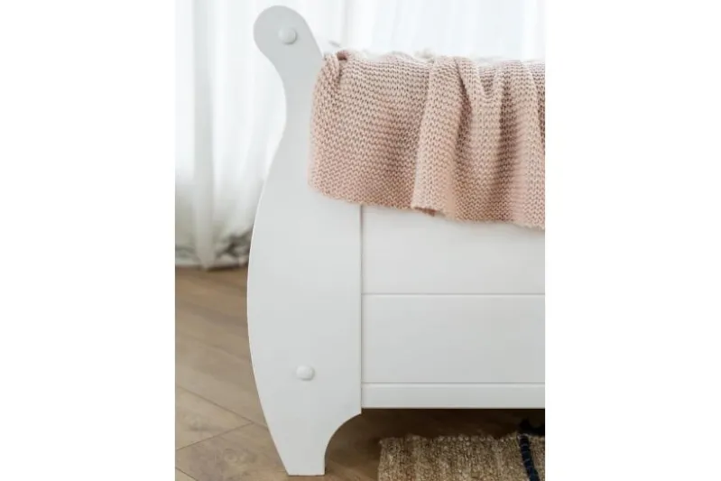 Letto legno massello bianco 140x200 toscano shabby