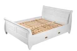 Letto massello pino bianco 160x200 con cassetti toscano shabby