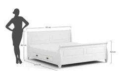 Letto massello pino bianco 160x200 con cassetti toscano shabby
