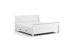 Letto massello pino bianco 160x200 con cassetti toscano shabby