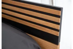 Letto matrimoniale king size in rovere massello naturale e nero 200 x 200