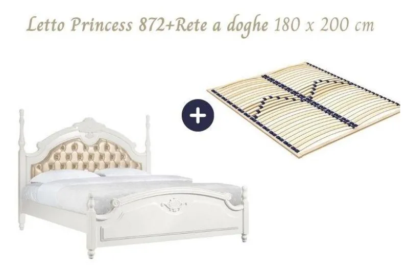 Letto matrimoniale provenzale king size 180x200 Princess 872