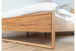 Letto moderno matrimoniale in legno naturale oliato 160X200