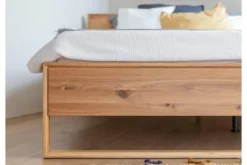 Letto moderno matrimoniale in legno naturale oliato 160X200