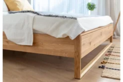 Letto moderno matrimoniale in legno naturale oliato 160X200