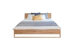 Letto moderno matrimoniale in legno naturale oliato 160X200