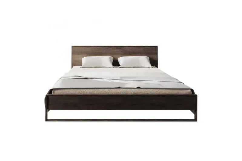 Letto 1 piazza e mezzo rovere massello affumicato 140 x 200