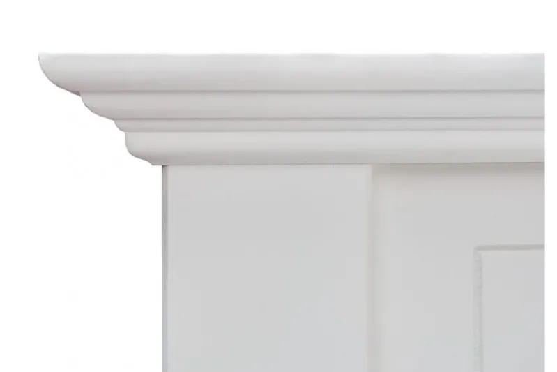 Letto shabby chic alla francese pino massello bianco 140x200