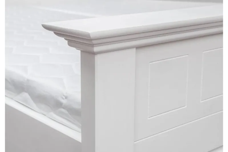 Letto shabby chic alla francese pino massello bianco 140x200