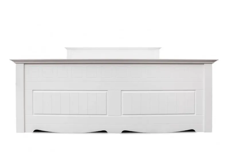 Letto shabby chic matrimoniale pino massello bianco 160x200